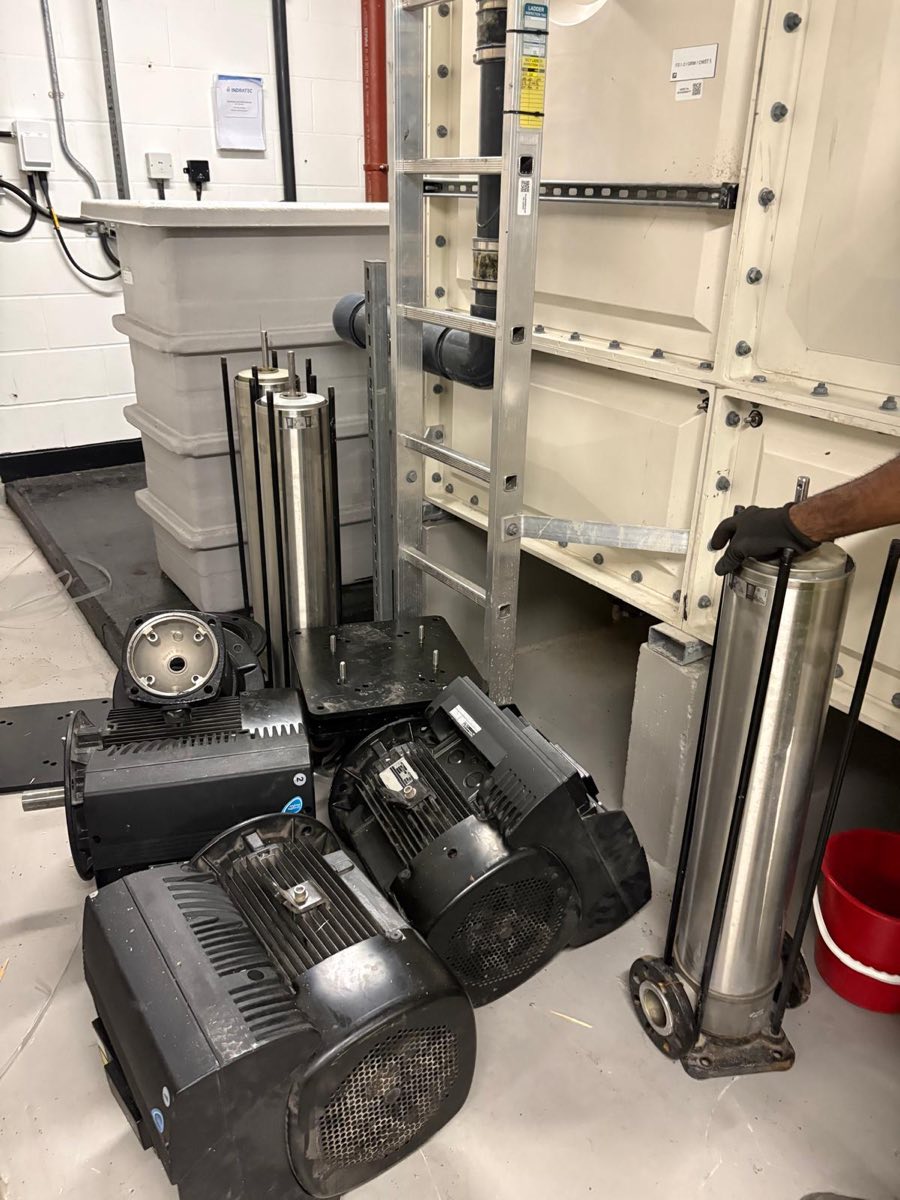 Pump motors and plant removed for metal recycling